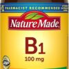 Nature Made Vitamin B1 100 mg, Dietary Supplement for Energy Metabolism Support, 100 Tabletss, 100 Day Supply.