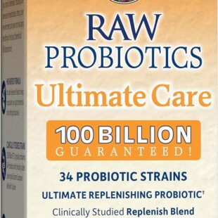 Garden of Life Raw Probiotics for Women and Men with Digestive Enzymes, 100 Billion CFU, Clinically Studied Strains, 30 Capsules