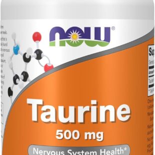 NOW Supplements, Taurine 500 mg, Nervous System Health*, Amino Acid, 100 veg Capsules