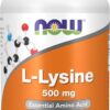 NOW Foods Supplements, L-Lysine (L-Lysine Monohydrochloride) 500 mg, Amino Acid, 100 Veg Capsules